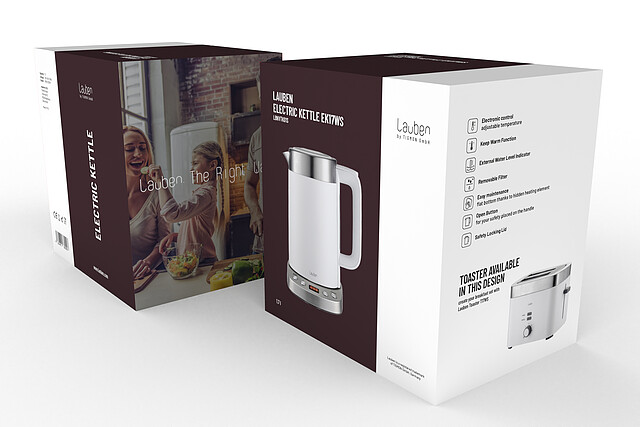 Lauben Electric Kettle EK17WS - Toaster im gleichen Design