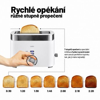 Lauben Toaster T17WS - rychlé opékání a různé stupně opečení