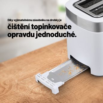 Lauben Toaster T17WS - vyjímatelný zásobník na drobky