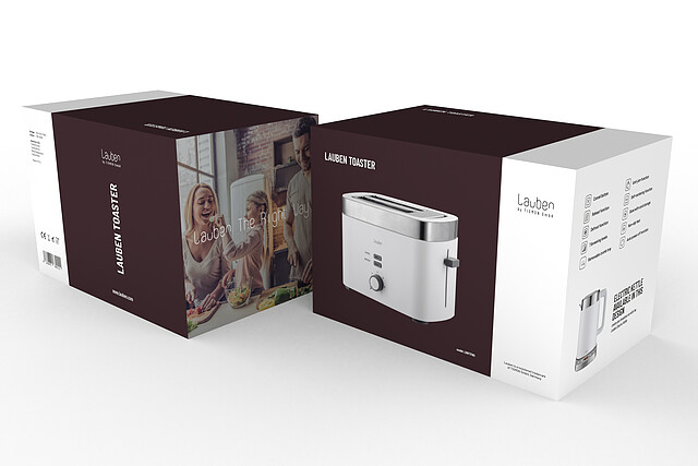 Lauben Toaster T17WS - Wasserkocher im elben Design