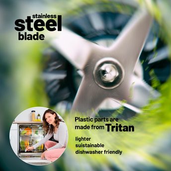 Lauben VacuFit Blender - steinless teel blade and made from tritan